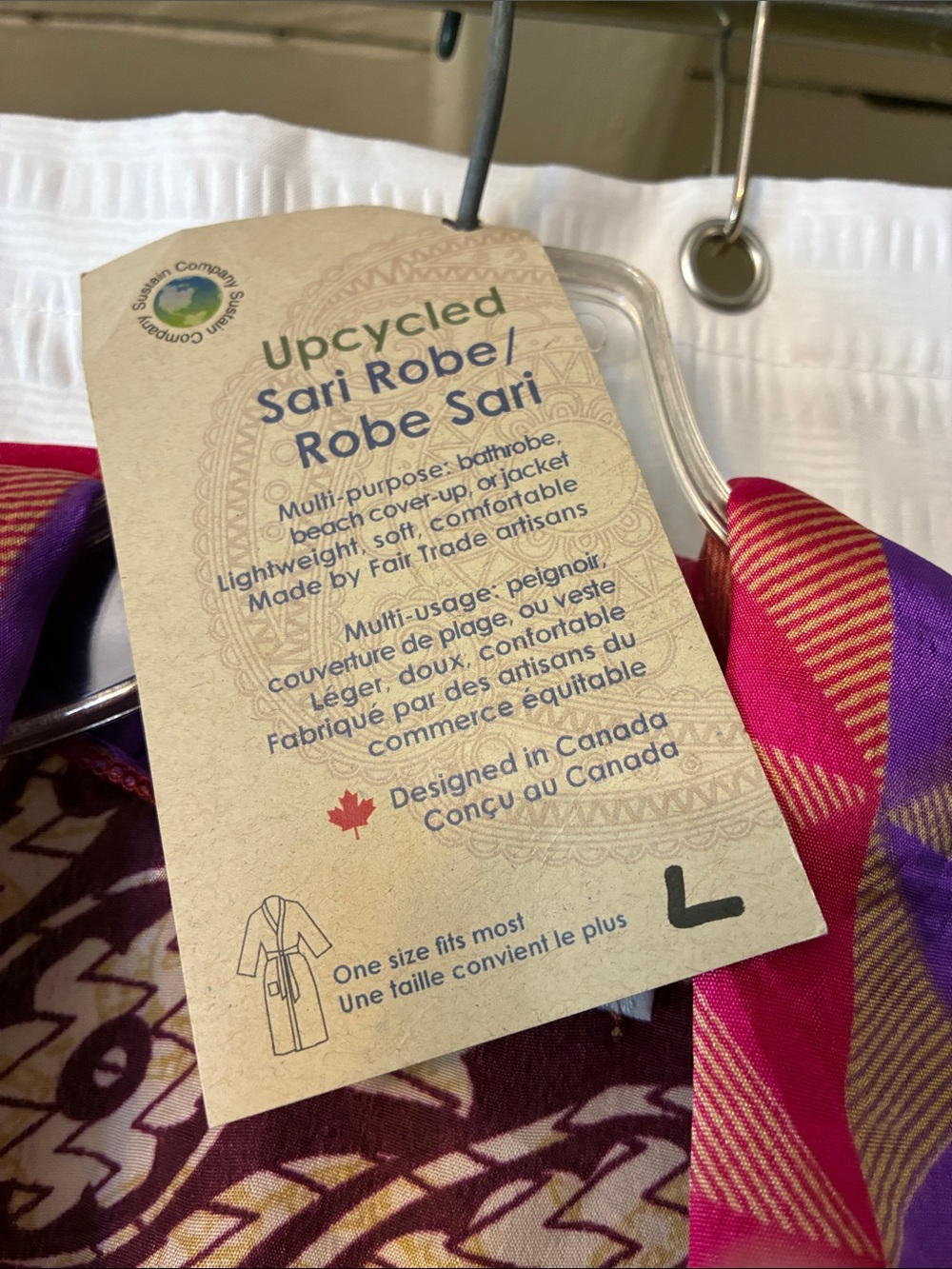 Upcycled Silk Sari Robe - Picture 2 of 5
